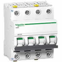 4-полюсный автоматический выключатель Schneider Electric Acti 9 iC60H арт. A9F83470 на ток 0,5 А с характеристикой отключения B для защиты цепей и электроустановок